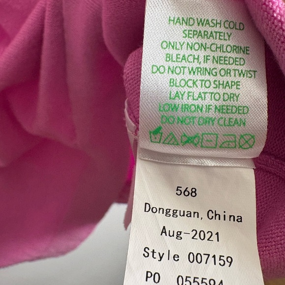 Lilly Pulitzer Pink Sweater with Rhinestone Cluster Embellishment Women S - Picture 9 of 9